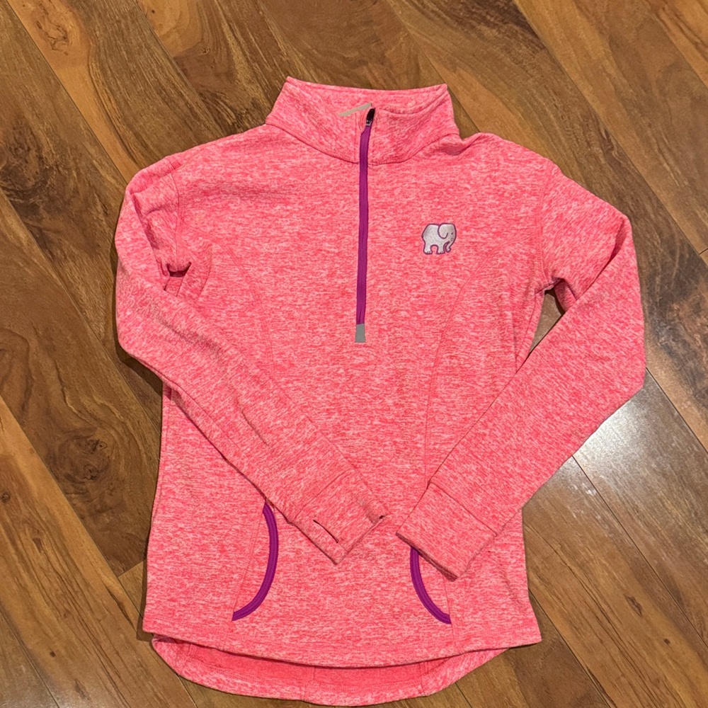 Ivory Ella Heathered Pink Quarter-Zip Sweatshirt